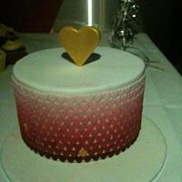 Heart Engagement Cake