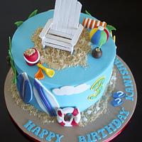 Beach theme cake