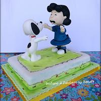 Snoopy and Lucy.