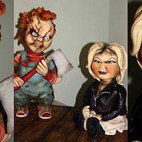 Chucky and his Bride sculpted cake