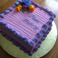 Simple Pink & Purple Birthday Cake