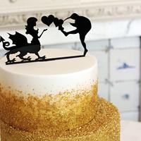 Ombre glitter wedding cake