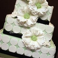 Pale Green And White Wedding Cake