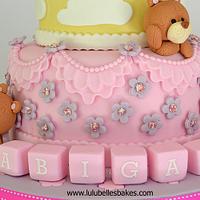 Bears and moon christening cake