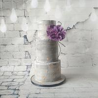 Buttercream Concrete wedding cake