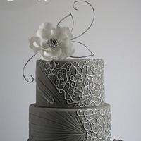 Ruffle silver cake