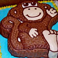 monkey cake in buttercream