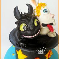 Toothless joins the crazy rabbit in the hat