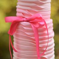 modern pleated ombre wedding cake