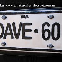 Licence (number) plate cake