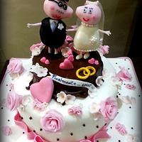 Mammy and Daddy Pig Wedding cake
