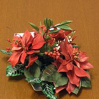 christmas decoration with poinsettia