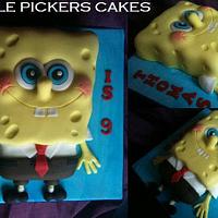 My first sponge bob square pants cake!