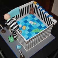 Baby bandit escapes from playpen
