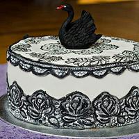 Swan lake themed cake
