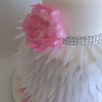 Wafer Paper Feather Wedding Cake 