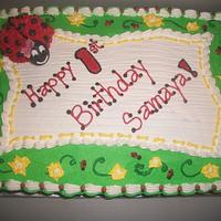 Ladybug First Birthday Sheet Cake