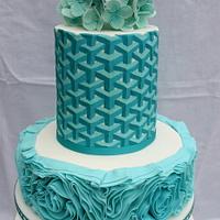Aqua Wedding Cake