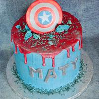 Captain America drip cake