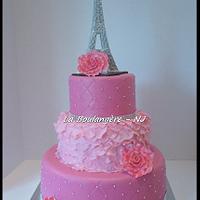Pretty In Pink Paris Theme Cake