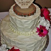 Buttercream rustic pattern wedding cake 