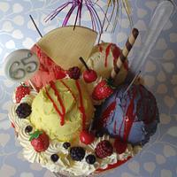 Ice cream sundae cake