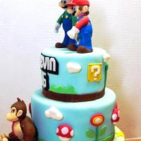 Mario Bros. and Donkey Kong Birthday Cake