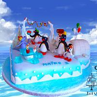 penguins- birthday cake