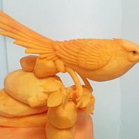 Cake with carving pumpkin decoration
