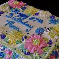 Pastel buttercream floral cake