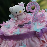 Hello Kitty with a tutu and butterflies