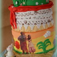 Moana 5-tier birthday cake