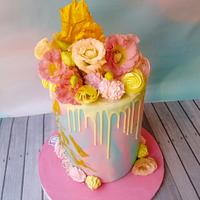 Drip flower cake 