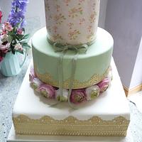 Jade Ranunculus Wedding Cake