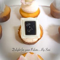 Shabby Chic Cupcakes for Baby Shower