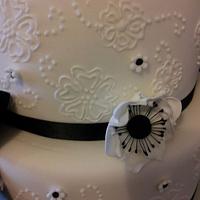 Black and White 3 tier wedding cake