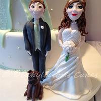 White/mint wedding cake