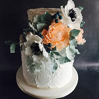 Large Blossom Wedding Cake