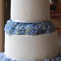 Tall sanding sugar wedding cake