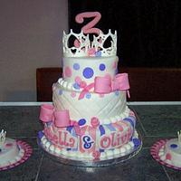 Double Princess Birthday Cake