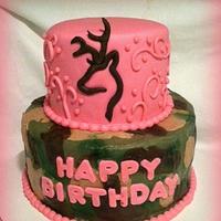 Camo and Pink Browning Birthday Cake