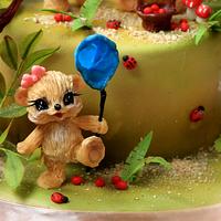 Cake "The Bears Play In The Meadow"