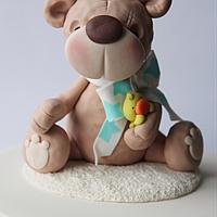 Teddy bear christening cake