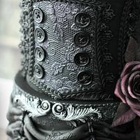 Black gothic wedding cake