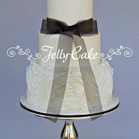 Silhouette and Ruffles Wedding Cake