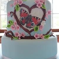 Rustic butterfly cake