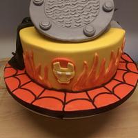 Superhero cake with ninja turtles