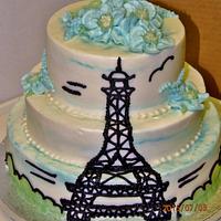 Eiffel tower cake in Buttercream