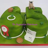 Horse Racing Themed 65th Birthday Cake