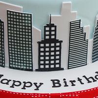 New York Skyline 21st Birthday Cake